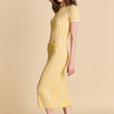 Check Sweater Midi Dress