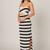 Danielle Striped Cutout Maxi Dress