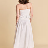 Mixed Media Strapless Maxi Dress