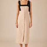 Linen Buttoned Maxi Dress