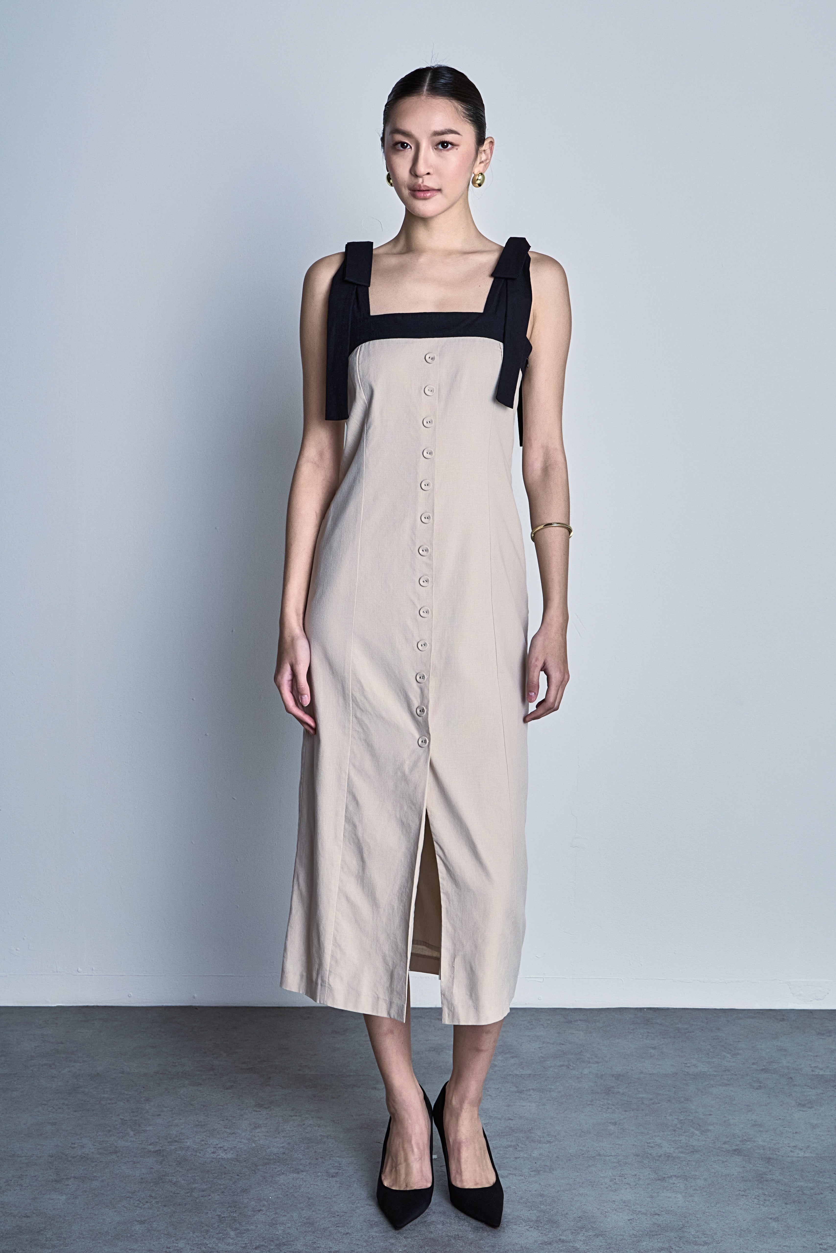 linen midi dresses casual Midi Linen Dress With Pockets, Light Brown Casual Summer Dress for Women, Oversized Dress