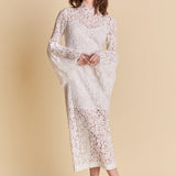 Lace Column Midi Dress