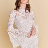 Lace Column Midi Dress