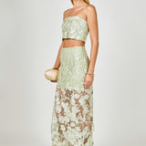 Strapless Floral Embroidered Top