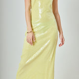 Rose Haltered Sequins Maxi Dress