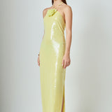 Rose Haltered Sequins Maxi Dress