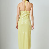 Rose Haltered Sequins Maxi Dress