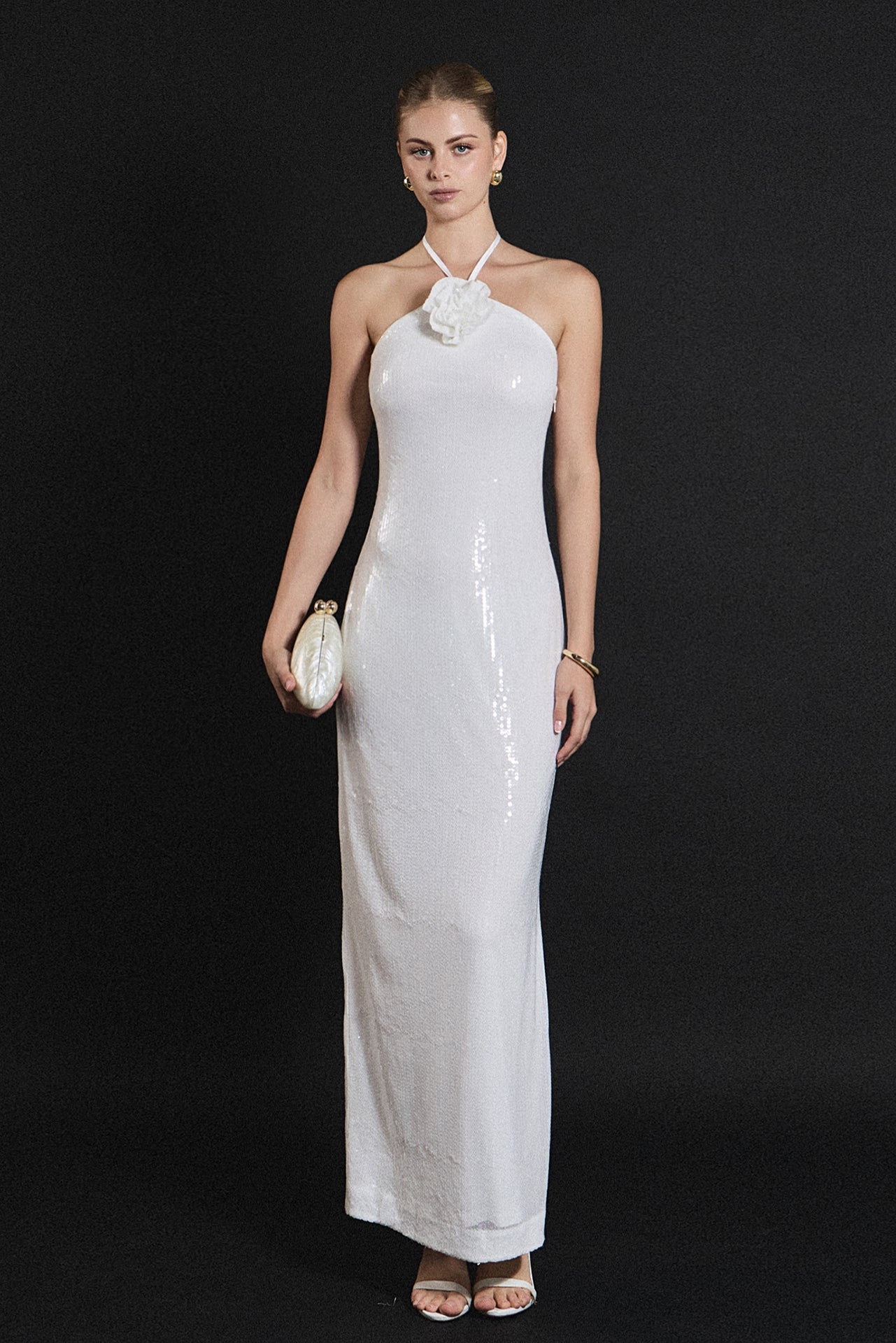 Rose Haltered Sequined Maxi Dress – Endless Rose