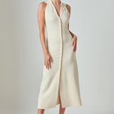 Knit Collared Midi Dress