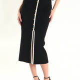 Knit Contrast Maxi Skirt