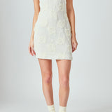 Mesh Embroidered Halter Mini Dress