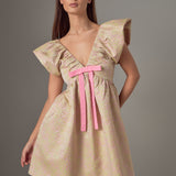 Jacquard Print Mini Dress