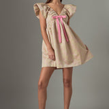 Jacquard Print Mini Dress