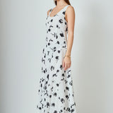Floral Print Chiffon Maxi Dress