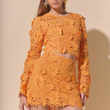 Floral Lace Mini Skirt