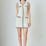 Border Sweater Mini Dress