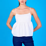 Evelyn Back Tie Textured Babydoll Top