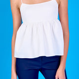 Evelyn Back Tie Textured Babydoll Top