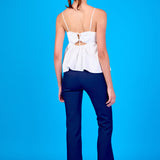 Evelyn Back Tie Textured Babydoll Top