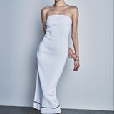 Strapless Knit Midi Dress