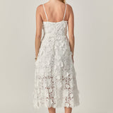 3D Applique Midi Dress