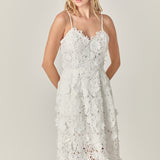 3D Applique Midi Dress