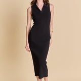 Collared Sleeveless Maxi Dress