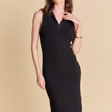 Collared Sleeveless Maxi Dress
