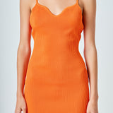 Sweetheart Scooped Knit Mini Dress