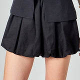 Allison Linen Blouson Bubble Mini Skirt