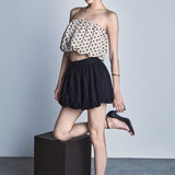 Allison Linen Blouson Bubble Mini Skirt