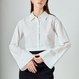 Poplin Wide Sleeve Short Dress Shirt