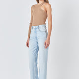 Cut Out One Shoulder Knit Top