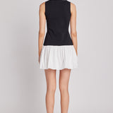 Mixed Media Cotton Polo Mini Dress