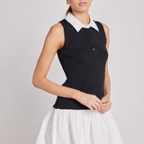 Mixed Media Cotton Polo Mini Dress