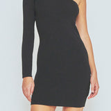 Cut Out One-Sleeve Knit Dress