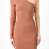 Cut Out One-Sleeve Knit Dress
