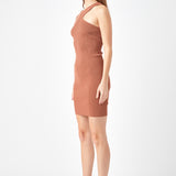 Cut Out One-Sleeve Knit Dress