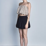 Bubble Strapless Linen Top