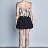 Bubble Strapless Linen Top
