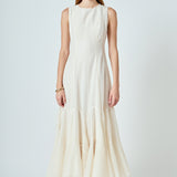 Godet Detail Maxi Dress