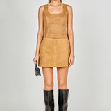 Suede Scoop neck Top