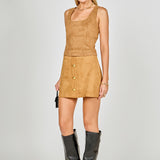 Suede Scoop neck Top