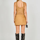 Suede Scoop neck Top