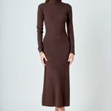 Rib Knit Long Sleeve Maxi Dress