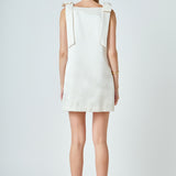 Velvet Satin Bow Mini Dress