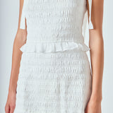 Smocked Drop Waist Combination Maxi