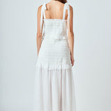 Smocked Drop Waist Combination Maxi
