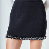 Jewel Trim Knit mini Skirt