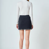 Jewel Trim Knit mini Skirt